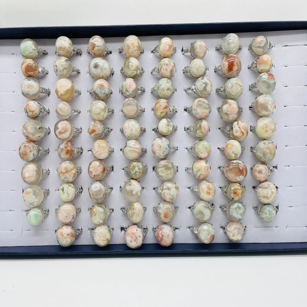 78 Pieces Sakura Flower Agate Different Styles Ring - Image 5