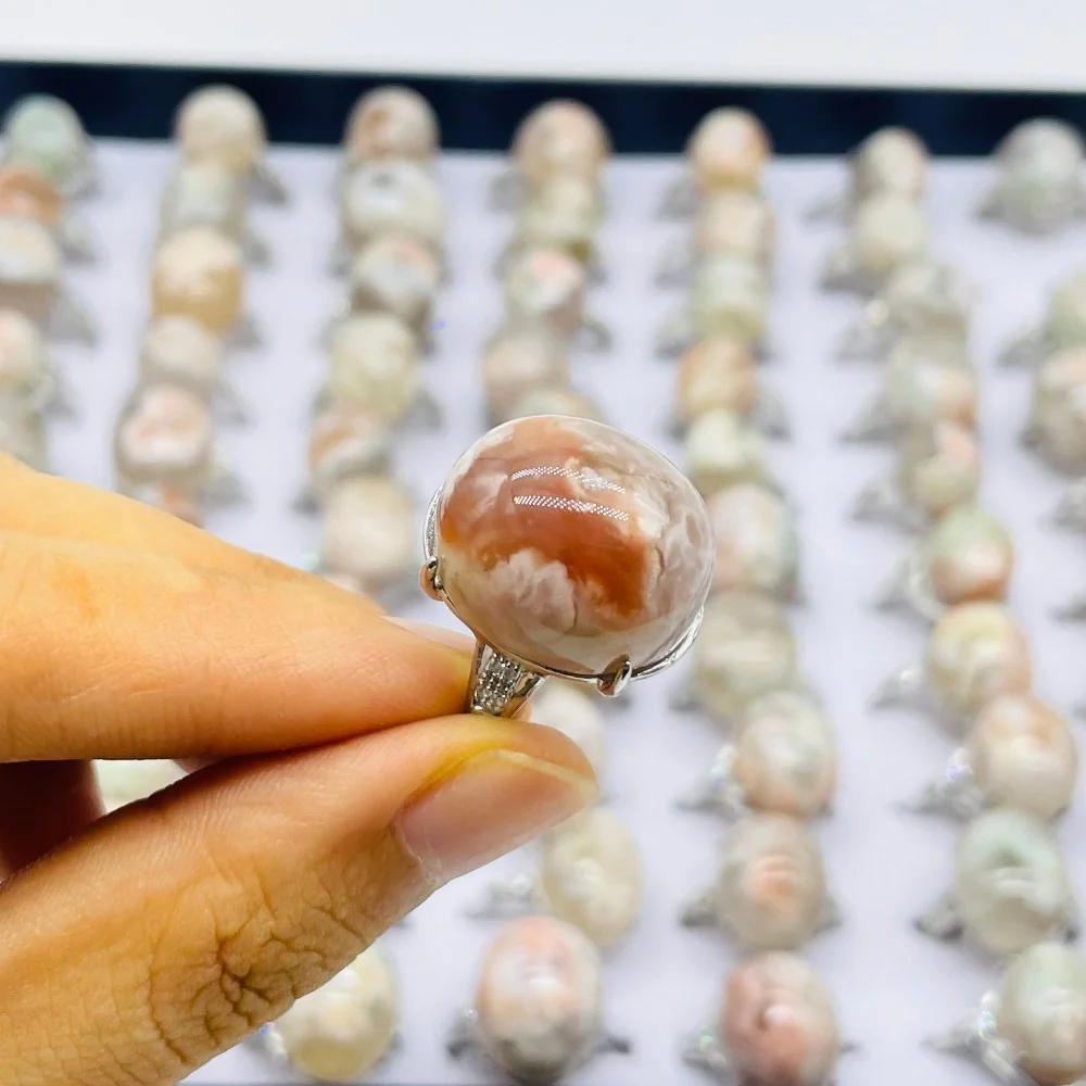 78 Pieces Sakura Flower Agate Different Styles Ring - Image 6
