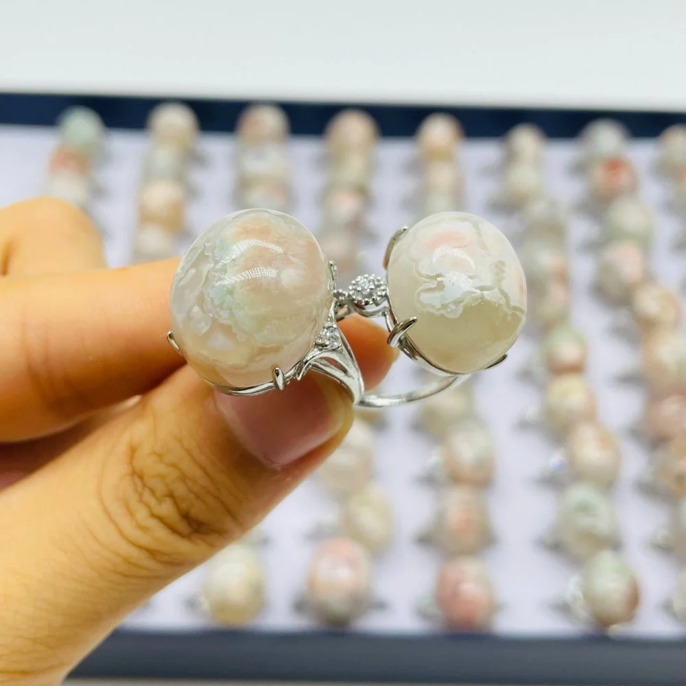 78 Pieces Sakura Flower Agate Different Styles Ring - Image 7