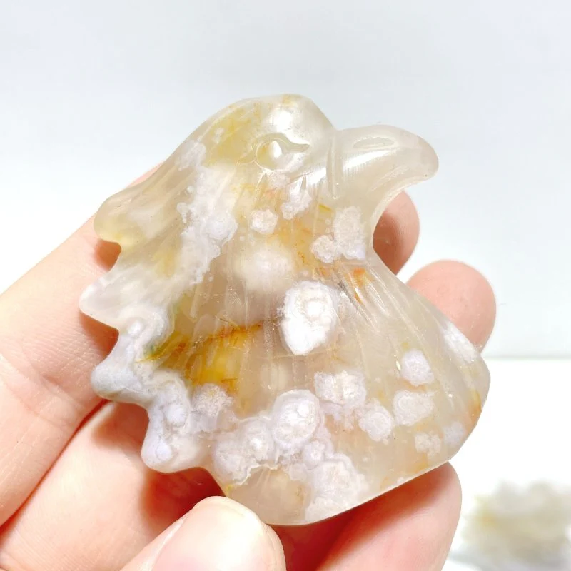 31 Pieces Sakura Flower Agate Eagle Carving - Image 2