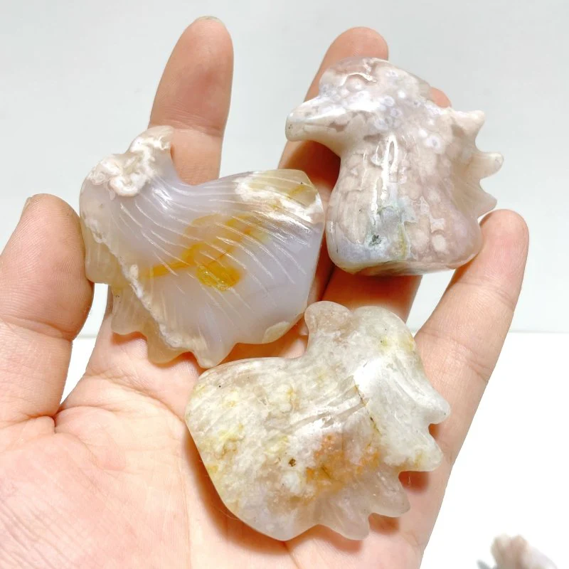 31 Pieces Sakura Flower Agate Eagle Carving - Image 7