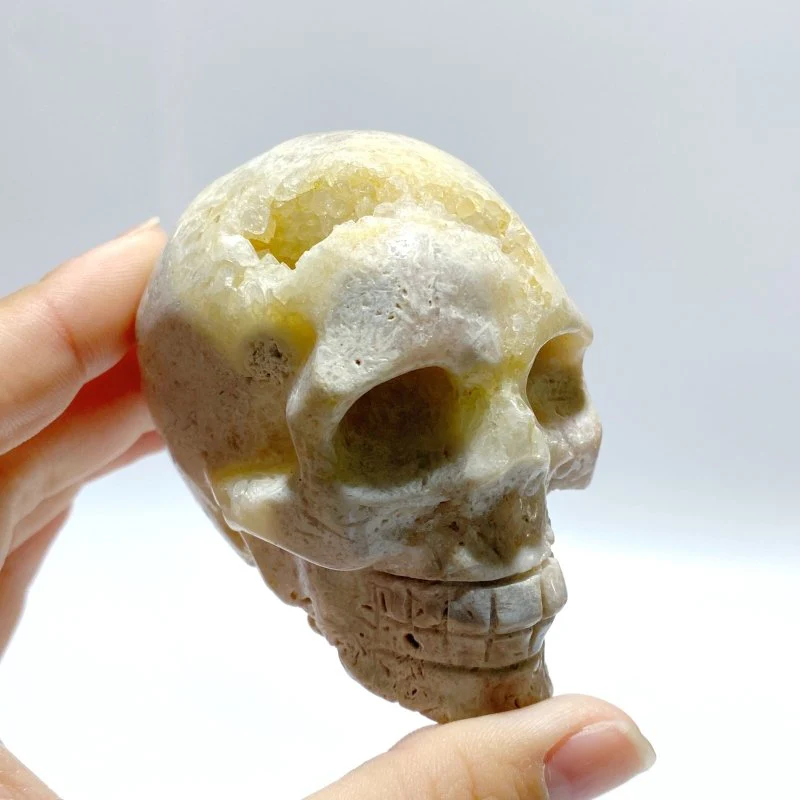 10 Pieces Sakura Flower Agate Skull Carving Clearance - Image 3