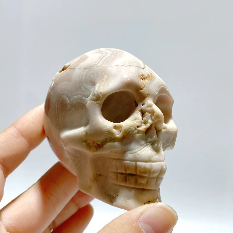 10 Pieces Sakura Flower Agate Skull Carving Clearance - Image 6
