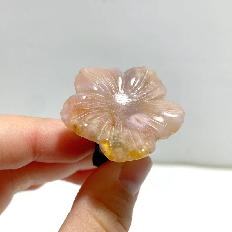 Sakura Flower Agate Flower Carving Car Air Vent Clips Wholesale Car Accessories - Image 2