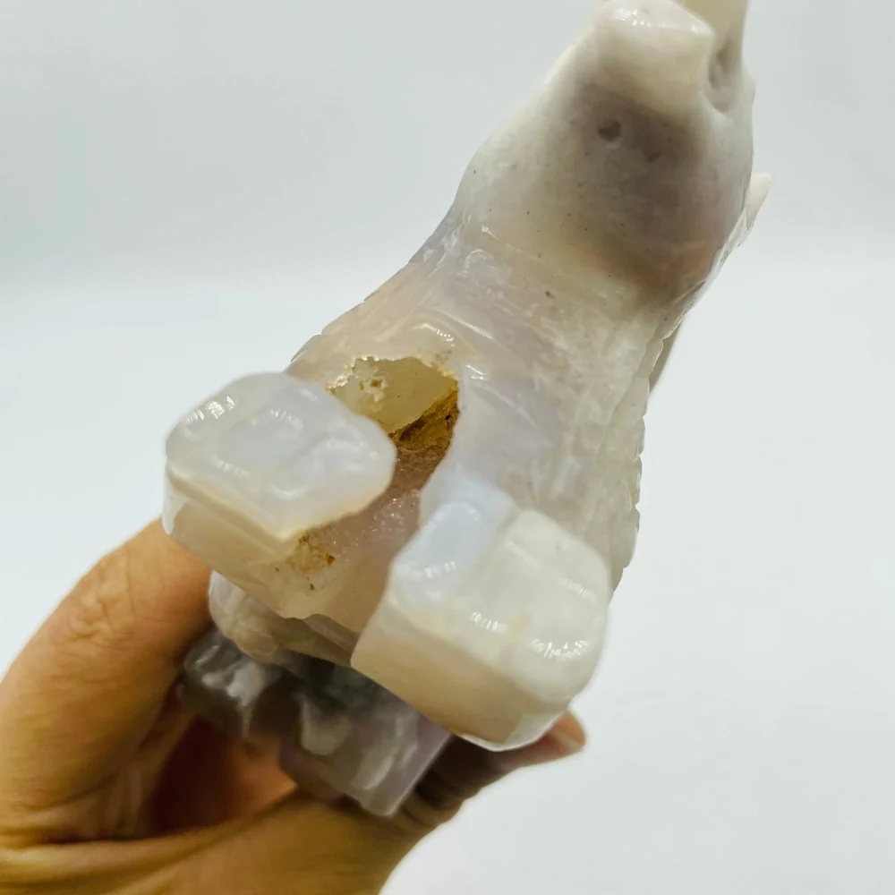 Sakura Flower Agate Flying Dragon Carving - Image 6