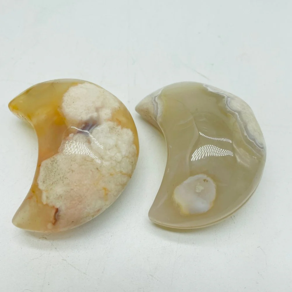 Sakura Flower Agate Star&Moon Carving Wholesale - Image 3