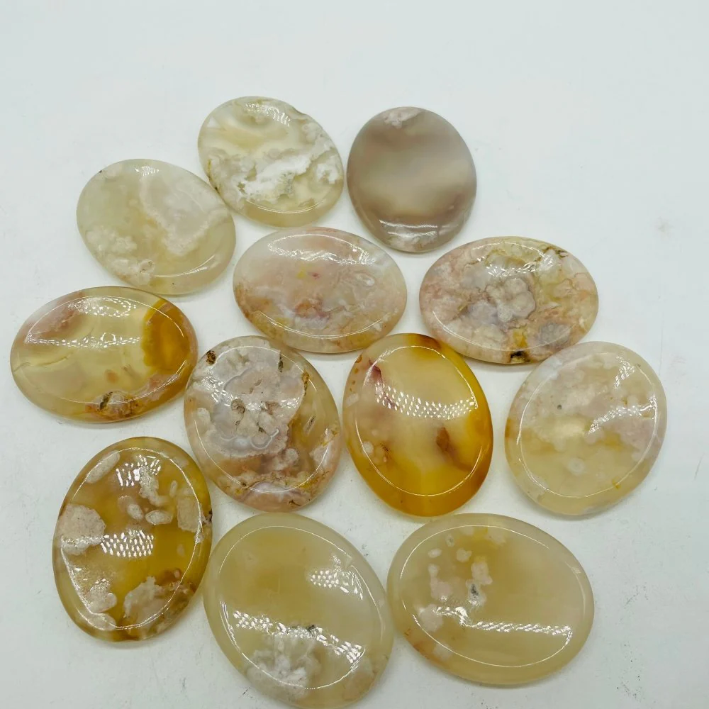 Sakura Flower Agate Worry Stone Wholesale - Image 2