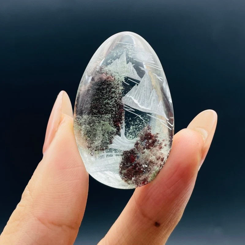 9 Pieces Beautiful Scenery Garden Quartz Inner Scene Crystal Carving - Image 6