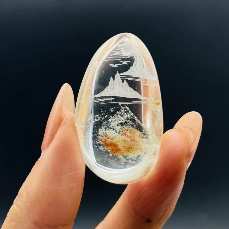 9 Pieces Beautiful Scenery Garden Quartz Inner Scene Crystal Carving - Image 8