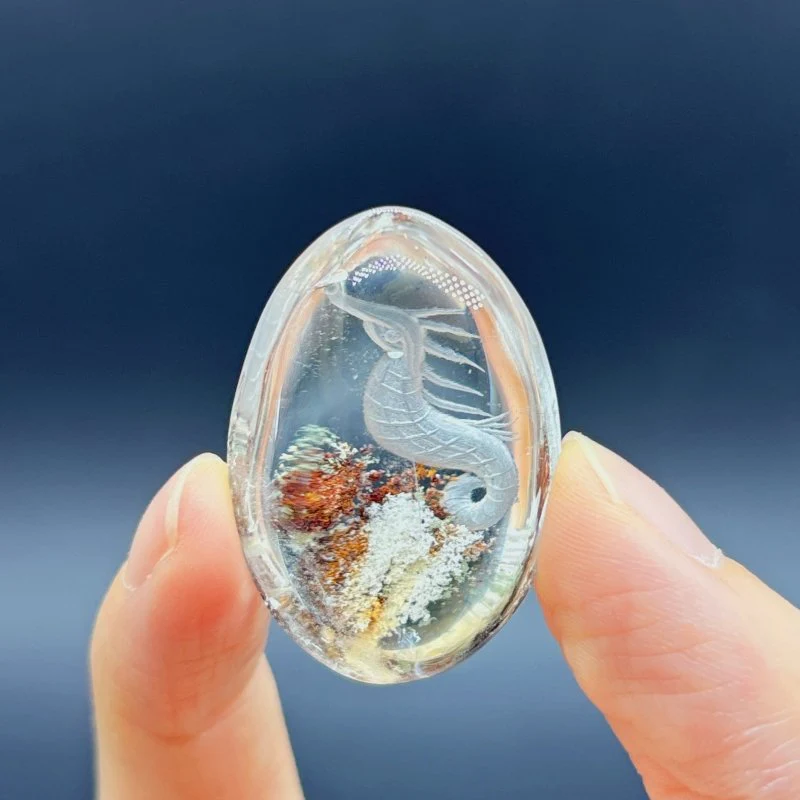 5 Pieces Seahorse Garden Quartz Inner Scene Carving - Image 3
