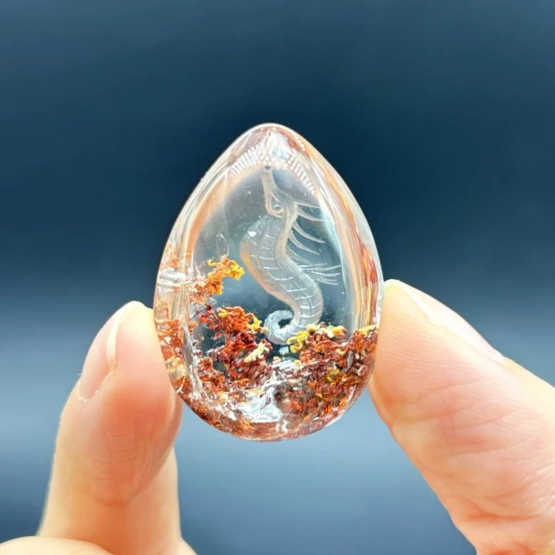 5 Pieces Seahorse Garden Quartz Inner Scene Carving - Image 4