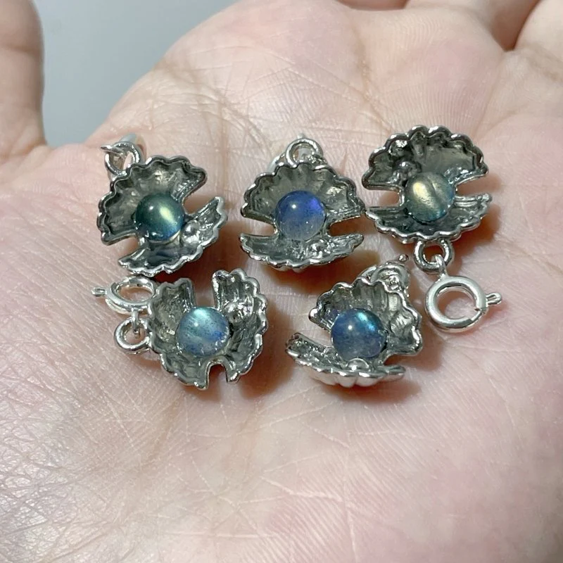 2 Types Shell Pendant Crystal Wholesale Labradorite Amethyst - Image 8