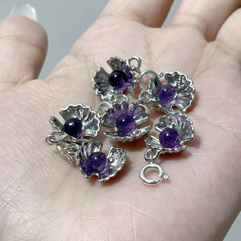 2 Types Shell Pendant Crystal Wholesale Labradorite Amethyst - Image 9