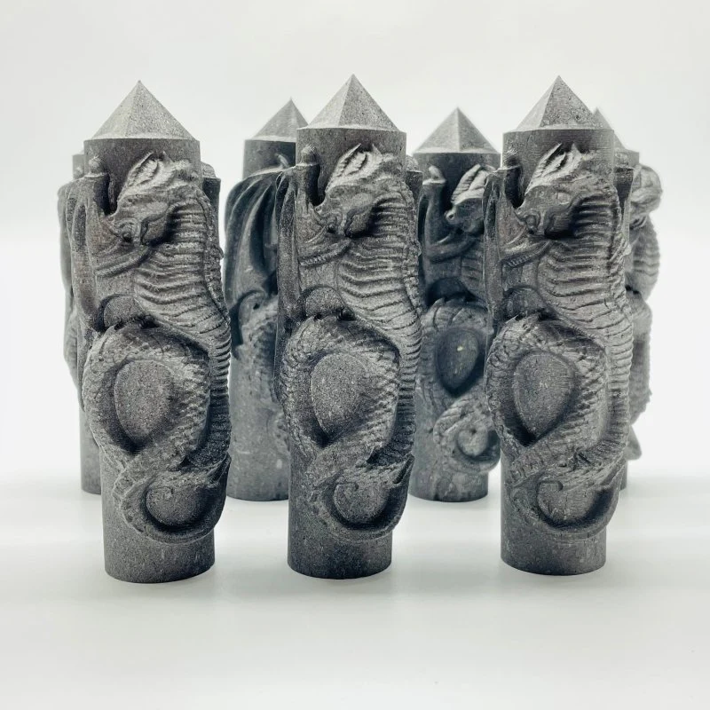 Shungite Tower With Dragon Carving Wholesale - Image 2