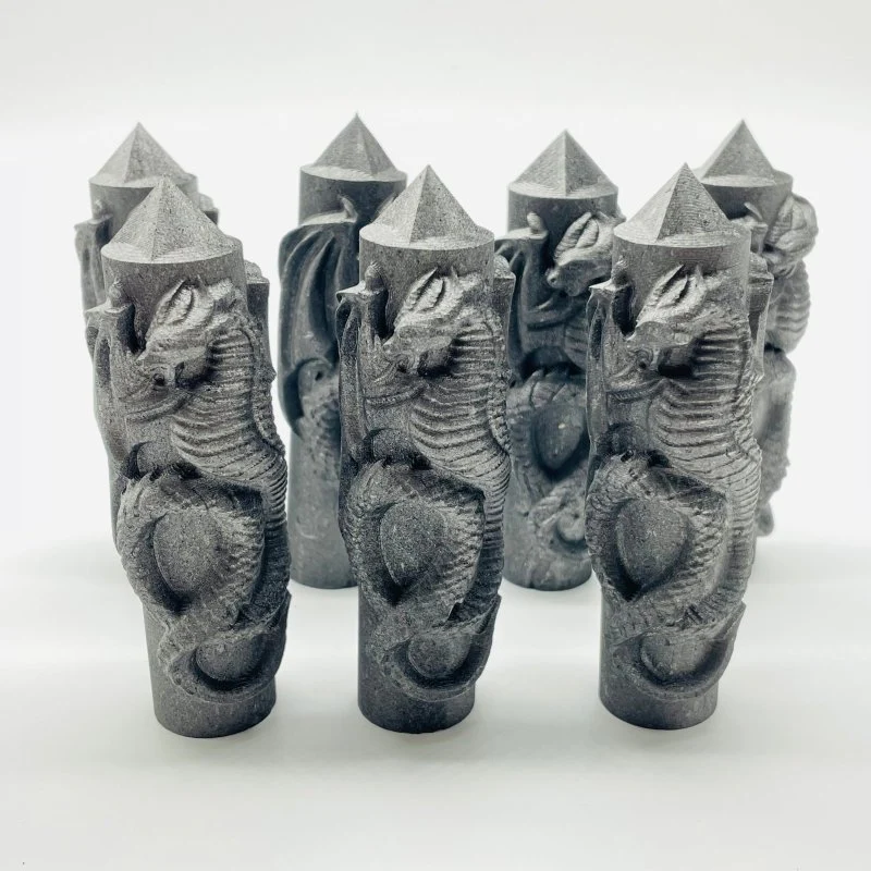 Shungite Tower With Dragon Carving Wholesale - Image 3