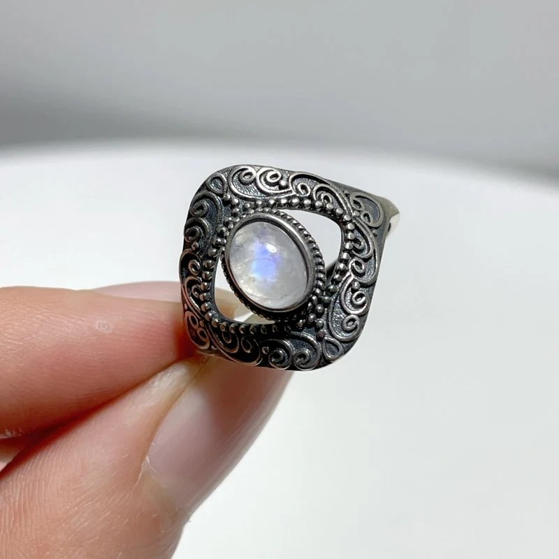 #C5 Silver Rings Wholesale Moonstone Peridot Topaz Garnet Black Tourmaline - Image 10