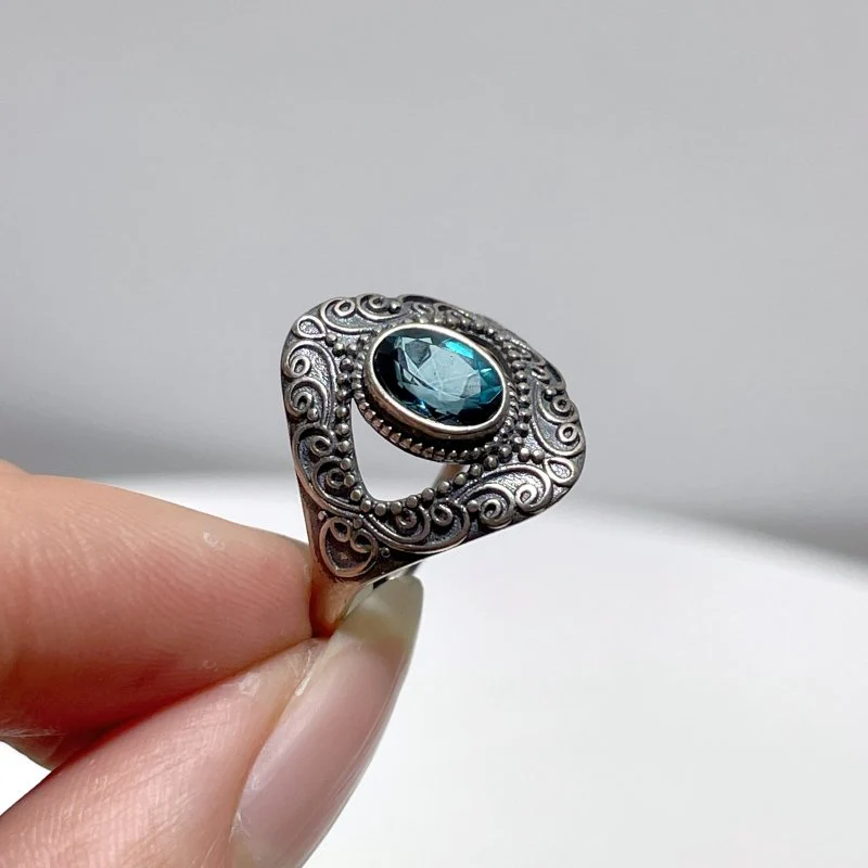 #C5 Silver Rings Wholesale Moonstone Peridot Topaz Garnet Black Tourmaline - Image 3