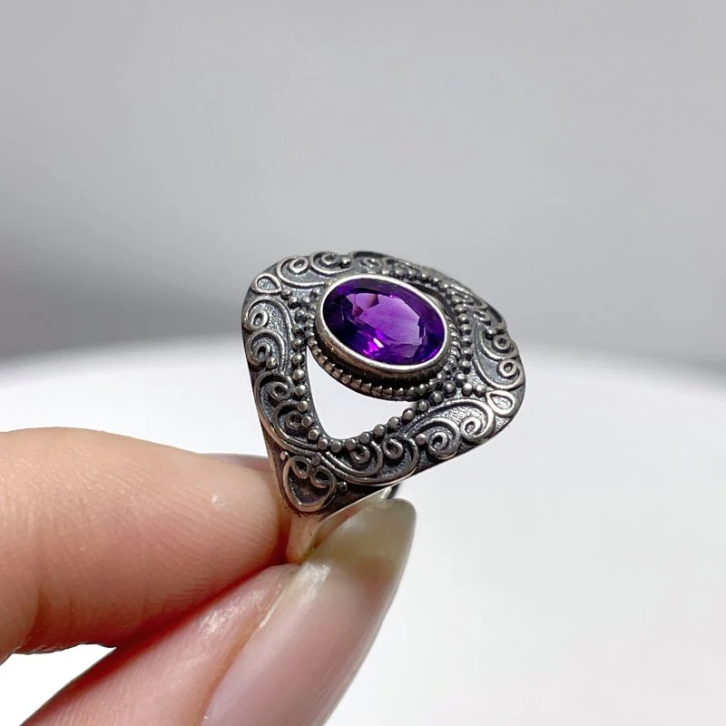 #C5 Silver Rings Wholesale Moonstone Peridot Topaz Garnet Black Tourmaline - Image 6