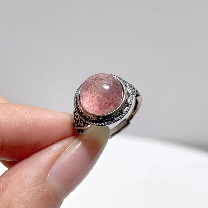#C3 Silver Rings Wholesale Moonstone Strawberry Quartz Malachite Sunstone Charoite Citrine - Image 2