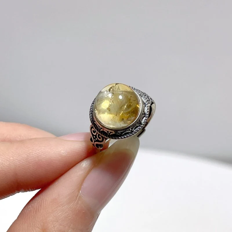 #C3 Silver Rings Wholesale Moonstone Strawberry Quartz Malachite Sunstone Charoite Citrine - Image 3