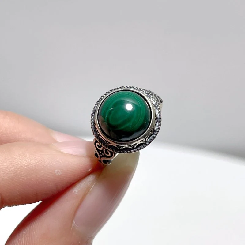 #C3 Silver Rings Wholesale Moonstone Strawberry Quartz Malachite Sunstone Charoite Citrine - Image 4
