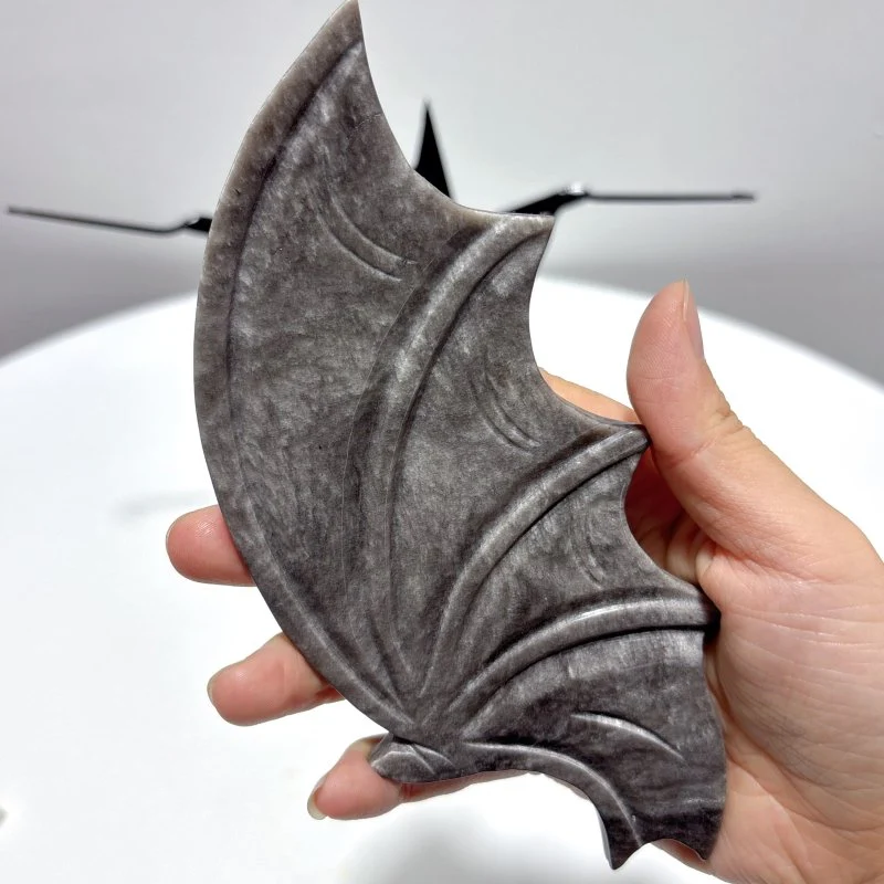 Silver Sheen Obsidian Bat Wing With Stand - Image 4
