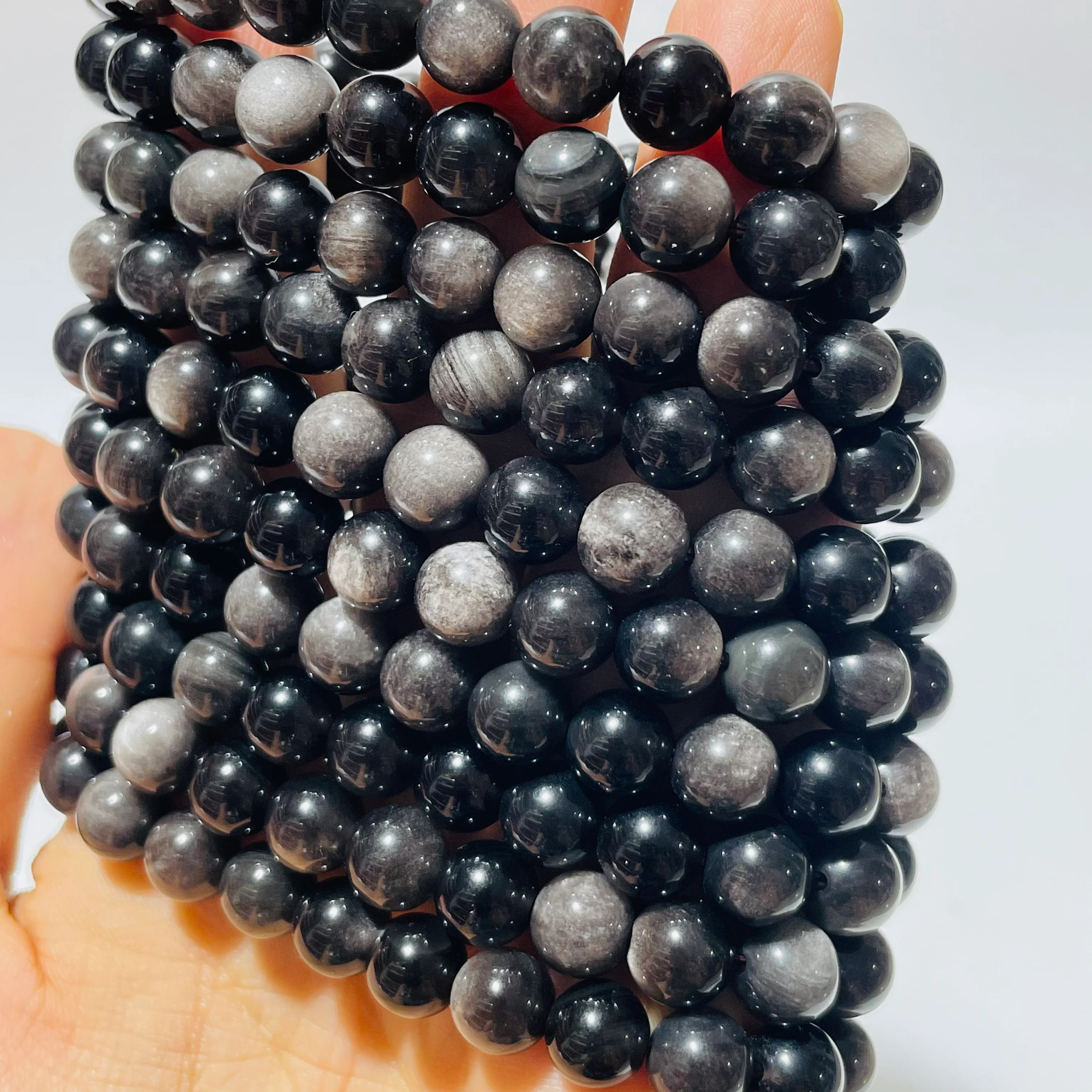 Silver Sheen Obsidian Bracelet Wholesale - Image 3