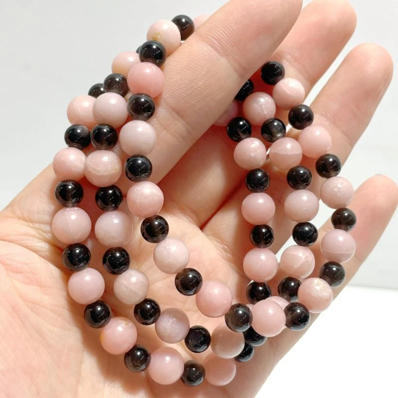 Silver Sheen Obsidian Pink Opal DIY Bracelet Wholesale Original Design - Image 3