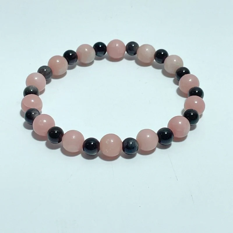 Silver Sheen Obsidian Pink Opal DIY Bracelet Wholesale Original Design - Image 4