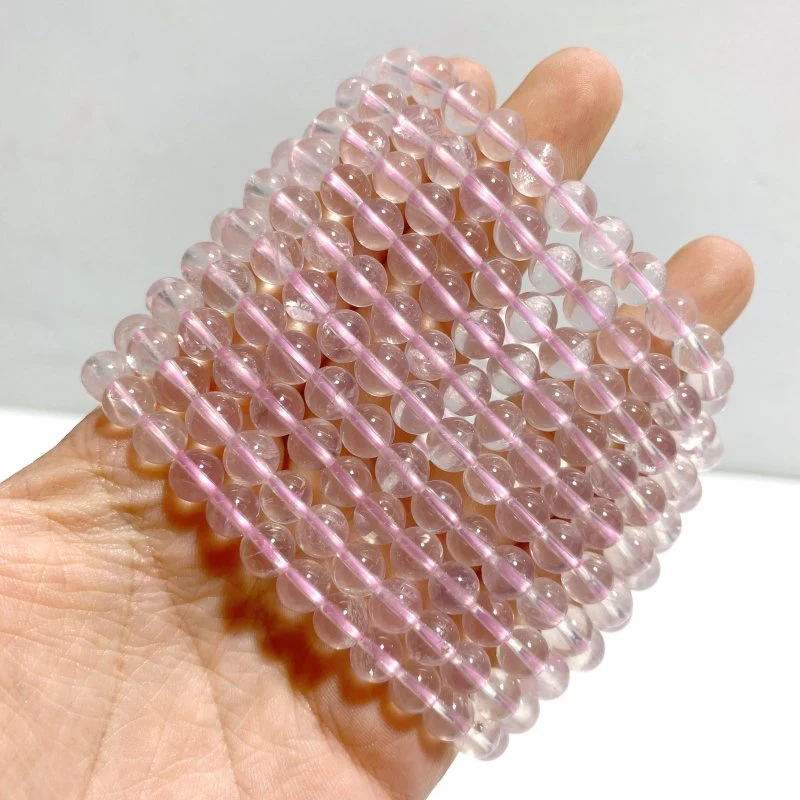 14 Pieces Six Star Line Rose Quartz Bracelets - Image 2