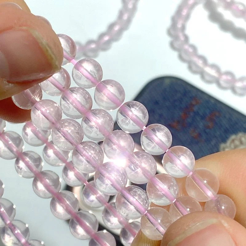 14 Pieces Six Star Line Rose Quartz Bracelets - Image 3