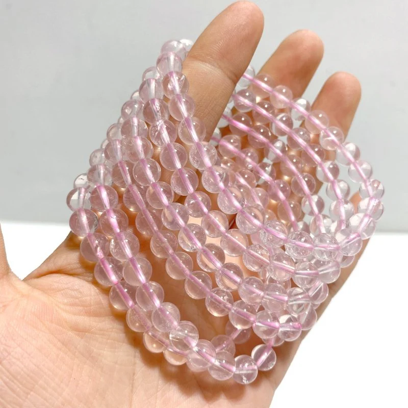 14 Pieces Six Star Line Rose Quartz Bracelets - Image 5
