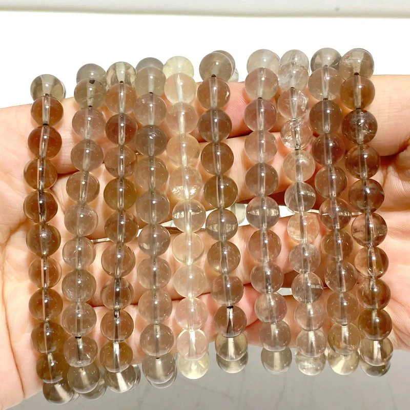 10 Pieces Six Star Line Smoky Quartz Bracelets