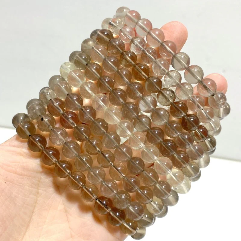 10 Pieces Six Star Line Smoky Quartz Bracelets - Image 2