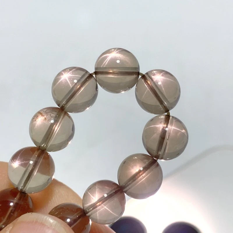 10 Pieces Six Star Line Smoky Quartz Bracelets - Image 3