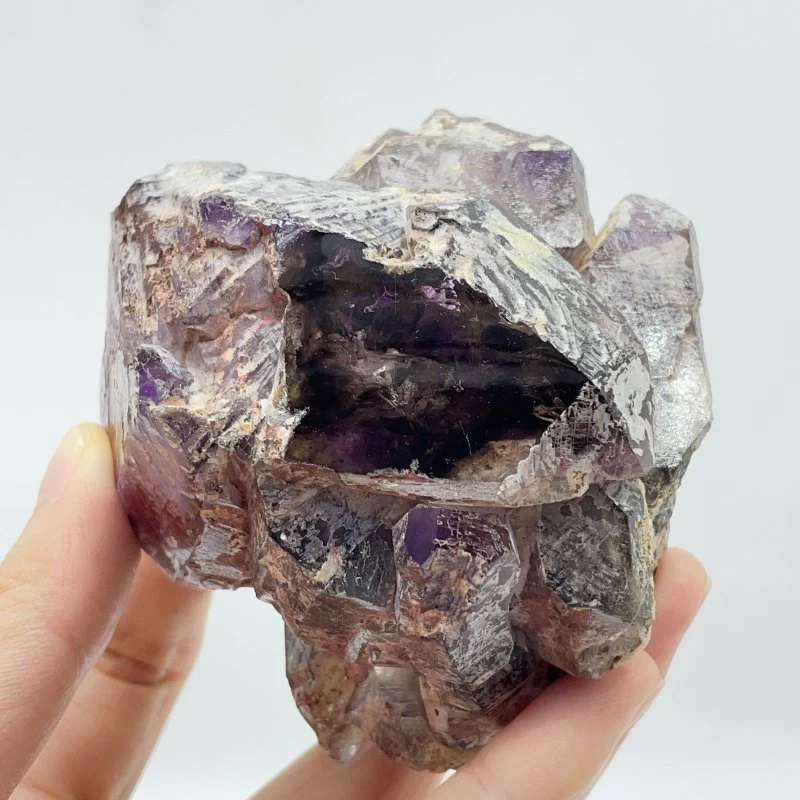 Skeletal Super7 Amethyst Enhydro Crystal Specimen