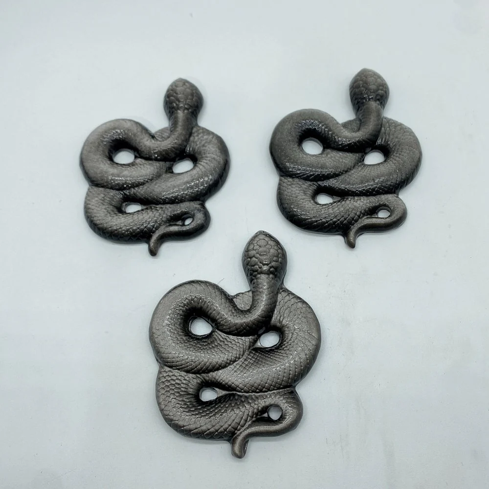 Silver Sheen Obsidian Snake Carving Crystal Wholesale - Image 2