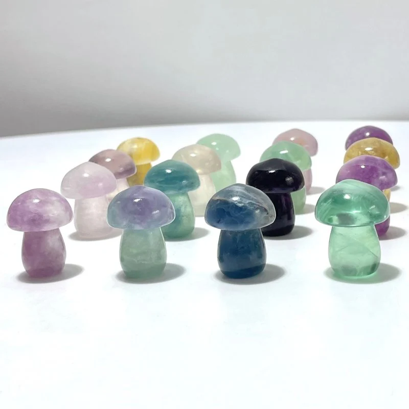 Small Colorful Fluorite Mushroom Carving Wholesale - Image 3