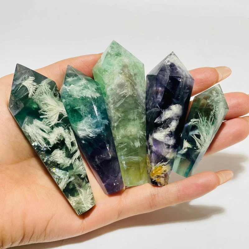Feather Fluorite Scepter Point Magic Wand Wholesale 2.3-4inch - Image 4