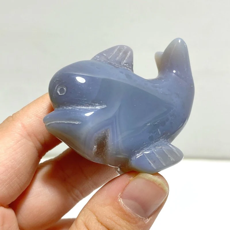 15 pieces Small Geode Agate Druzy Dolphin Carving - Image 4