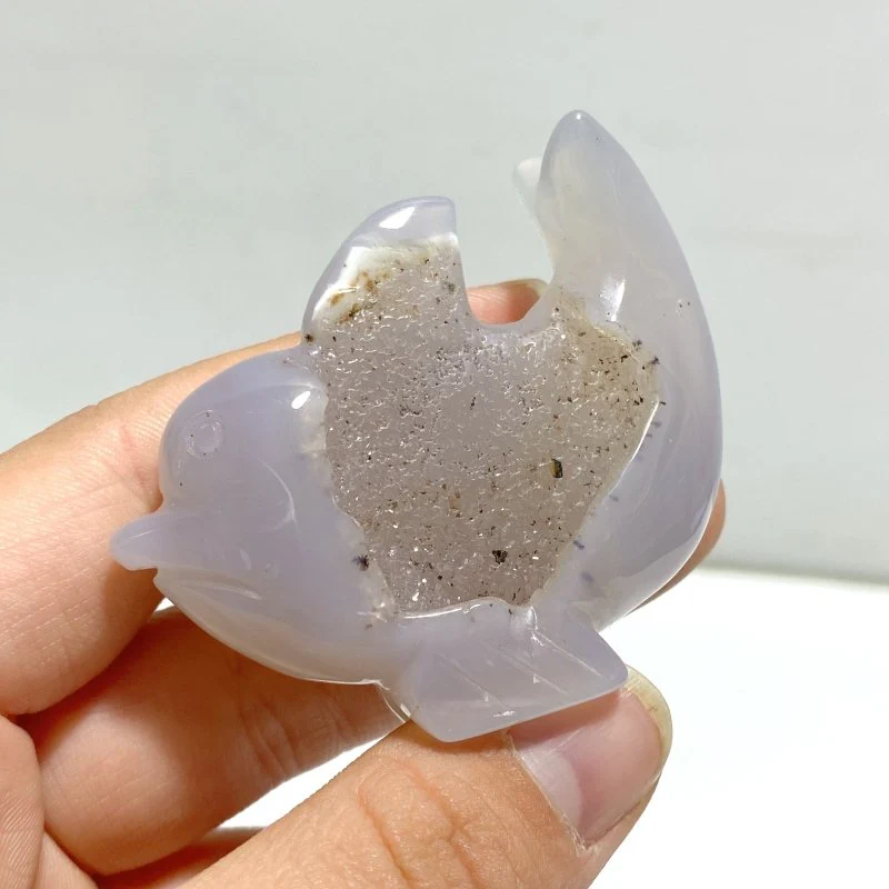 15 pieces Small Geode Agate Druzy Dolphin Carving - Image 5