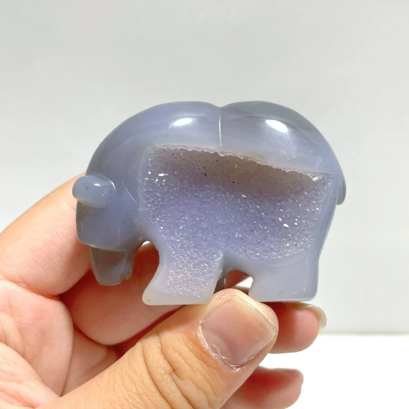 12 Pieces Small Geode Druzy Agate Bear Carving - Image 2