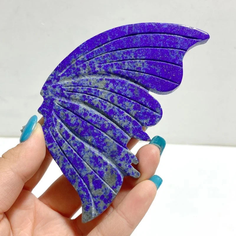 4 Pairs Small Lapis Lazuli Butterfly Wing Carving With Stand - Image 7