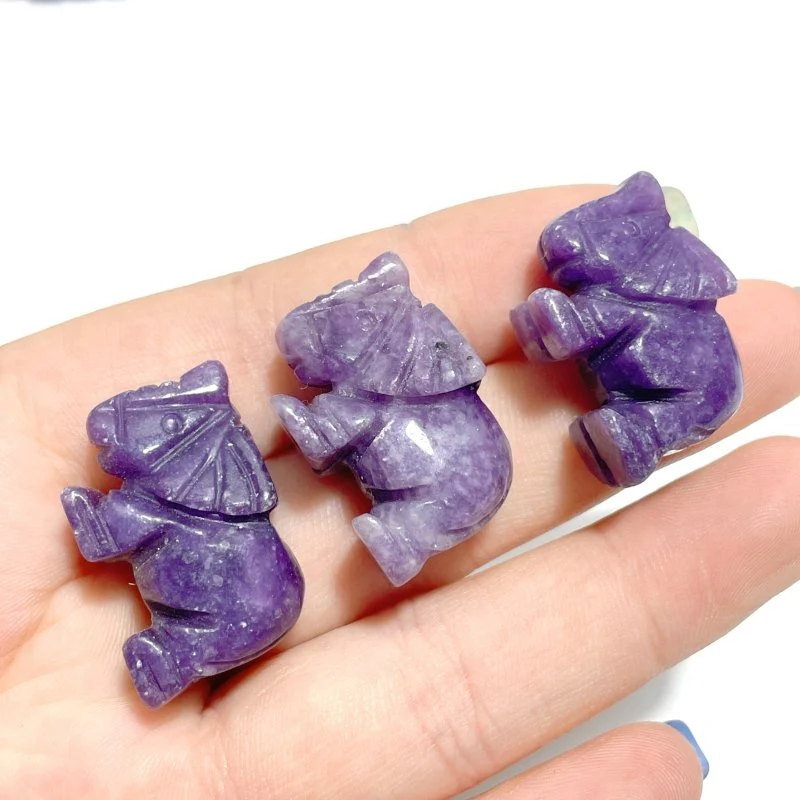Small Lepidolite Elephant Carving Wholesale