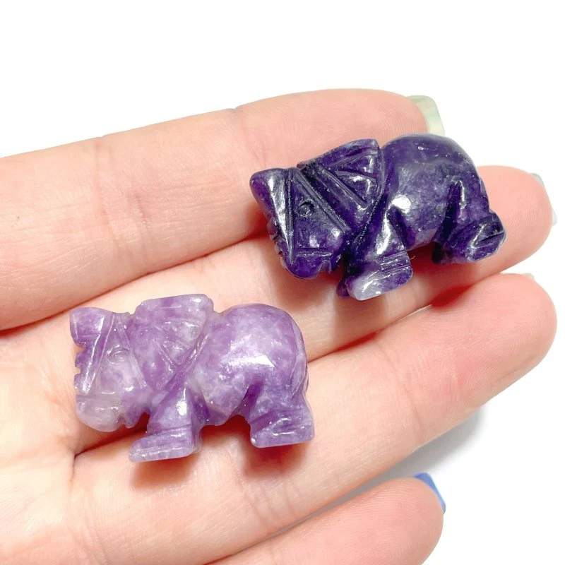Small Lepidolite Elephant Carving Wholesale - Image 7