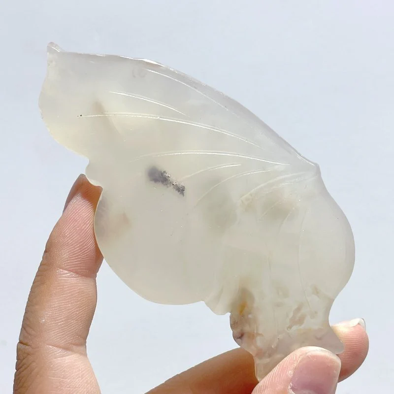 10 Pairs Small Sakura Flower Agate Butterfly Wing Carving With Stand - Image 8