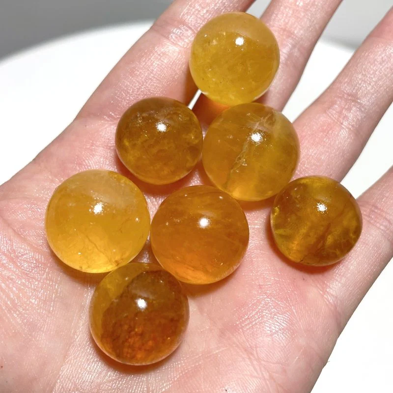 Mini Yellow Fluorite Sphere 2cm Wholesale - Image 2