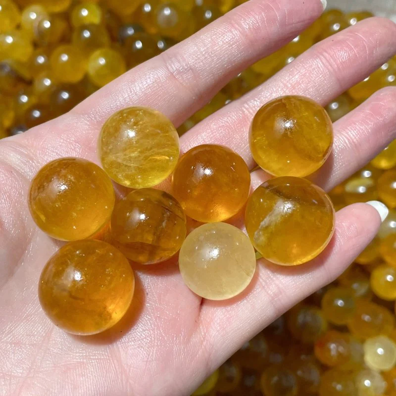 Mini Yellow Fluorite Sphere 2cm Wholesale - Image 3