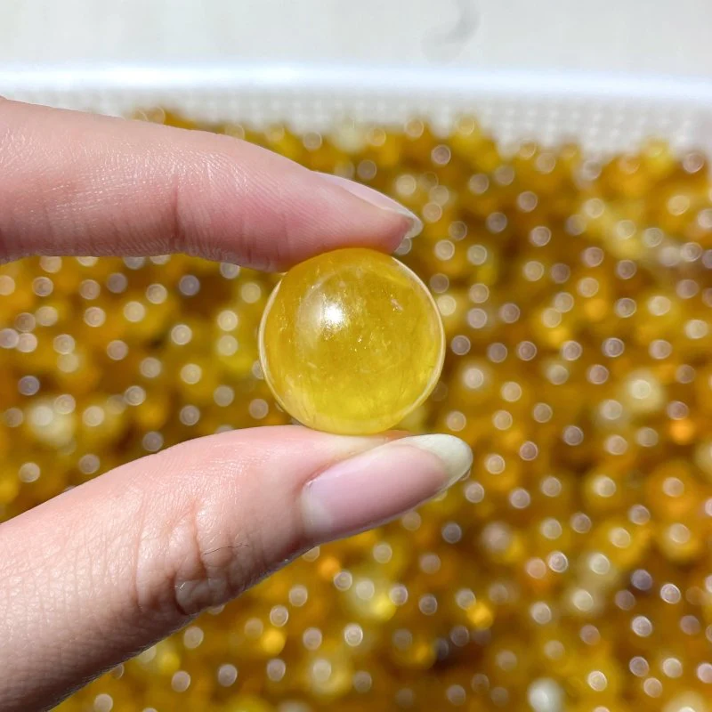 Mini Yellow Fluorite Sphere 2cm Wholesale - Image 4