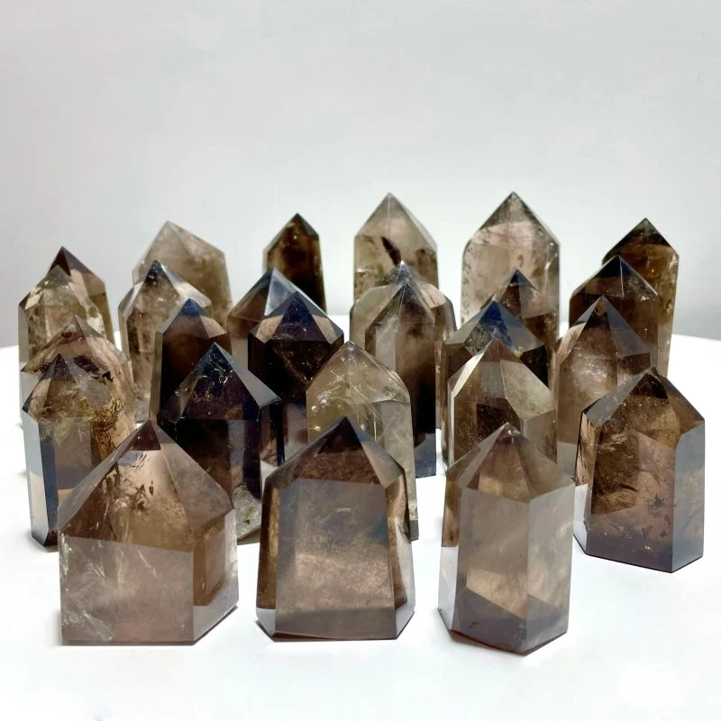 26 Pieces Fat Smoky Quartz Points 2.3-4.2in